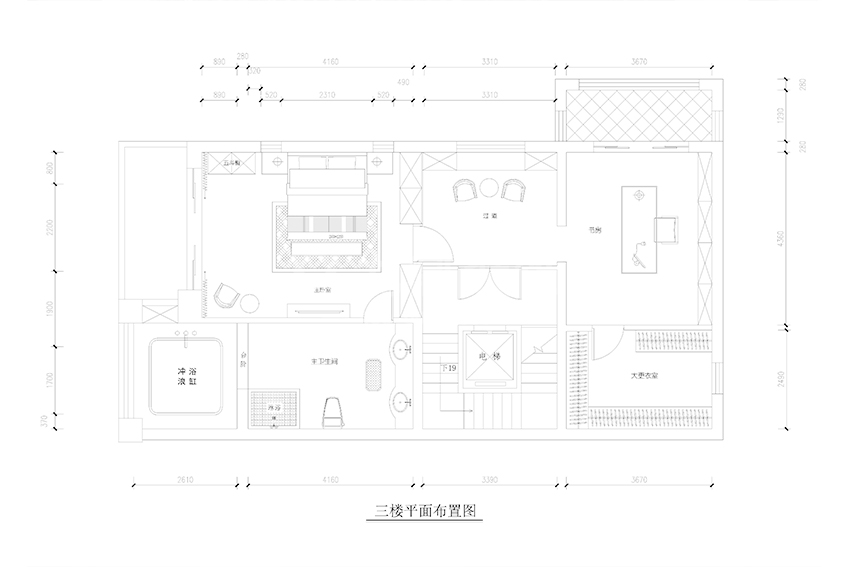负三楼平面图 负三楼平面图